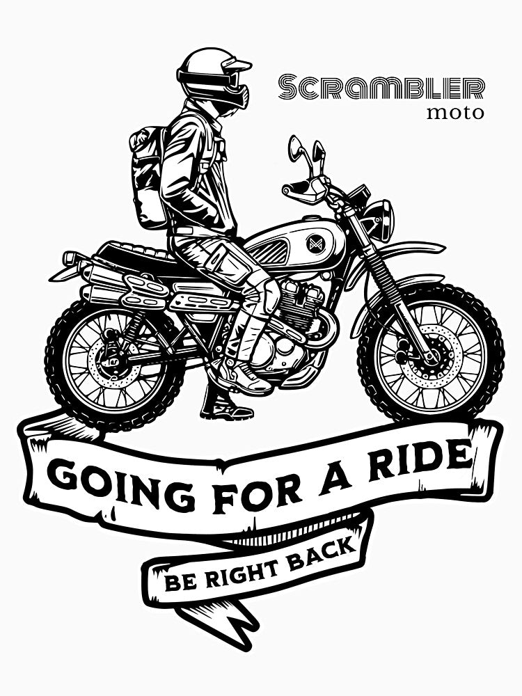 Scrambler Motorcycle  | Vintage Off-Road Art by monsalve-autos