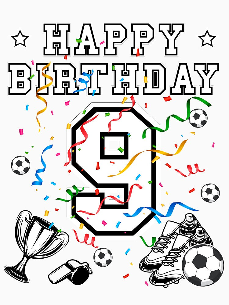Soccer Birthday 9 Years Soccer jersey Soccer ball by Shirt-Designs