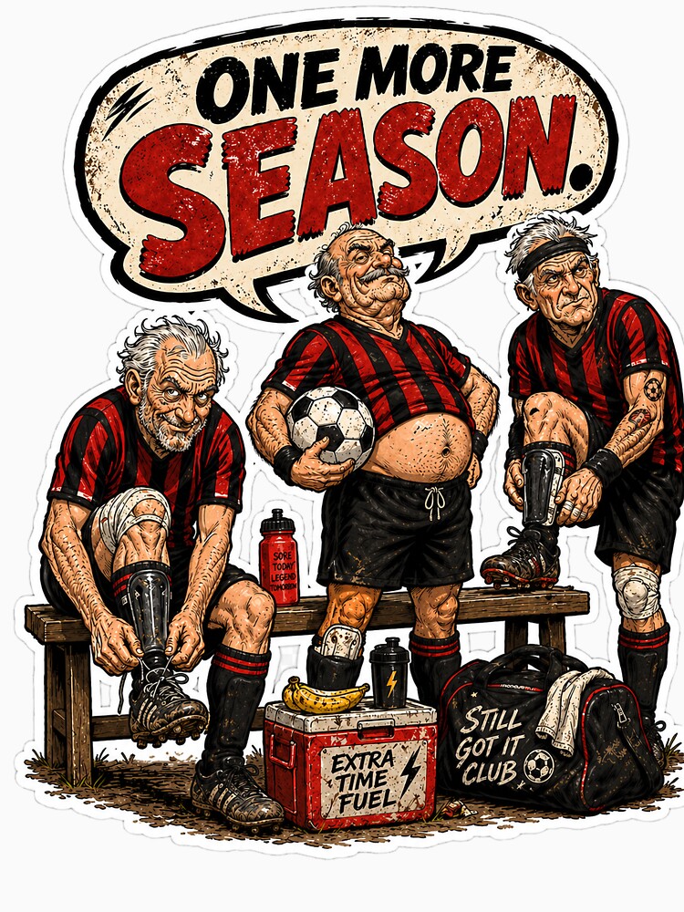 One More Season Funny Soccer T-Shirt | Old Footballer Gift | Father’s Day Sports Tee by Loose Parts