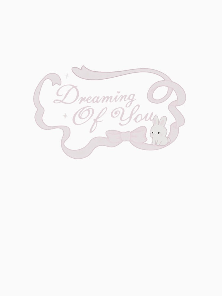 Dreaming Of You – Pastel Pink Bunny Sticker with Ribbon by bwnsie