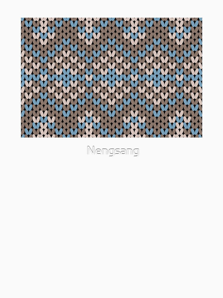 Pastel brown and blue yarn pattern in ethnic style. by Nengsang