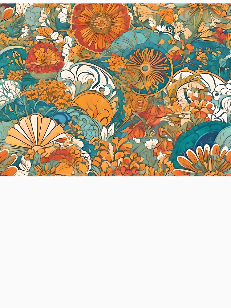 colorful flower wave art by SanchillShop