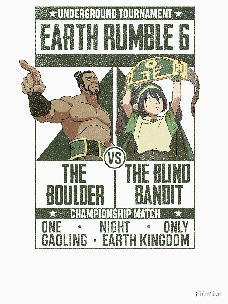 Avatar: The Last Airbender Boulder VS Blind Bandit Poster by FifthSun