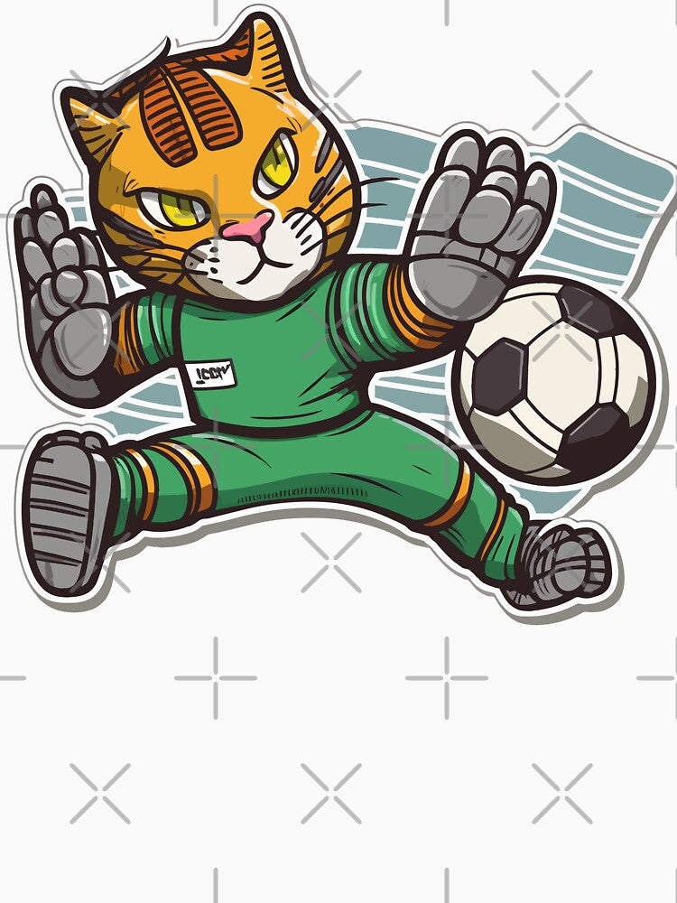 cat football golkeeper making a save by M16ka7a