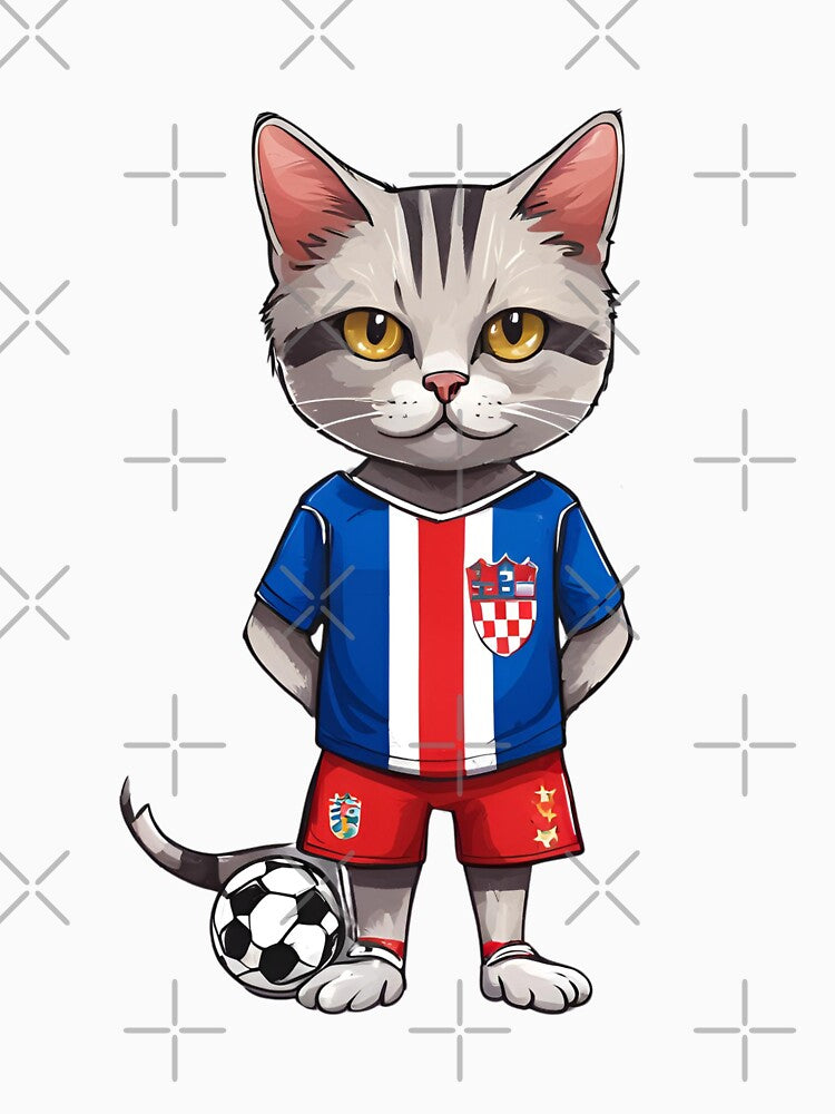 CROATIA Sports Team: a Cat wearing colours of Croatian Flag D29 by PerfectDay2Play