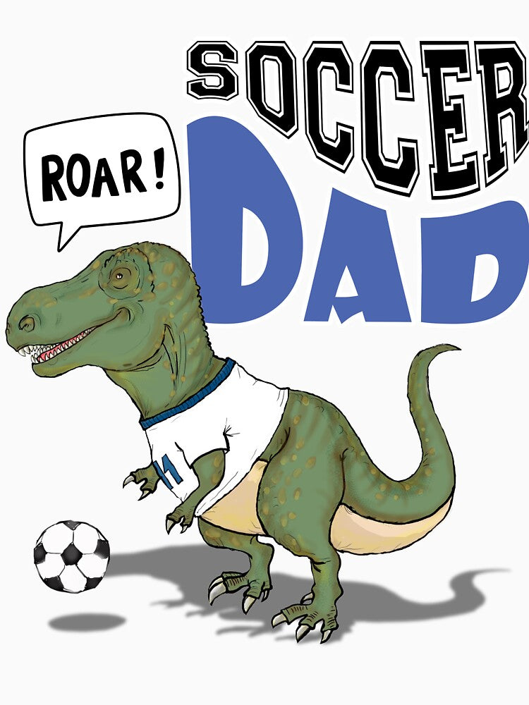 Soccer Dad Dinosaur Funny T Rex Football Dad Gift for Soccer Fathers by E20STUDIO