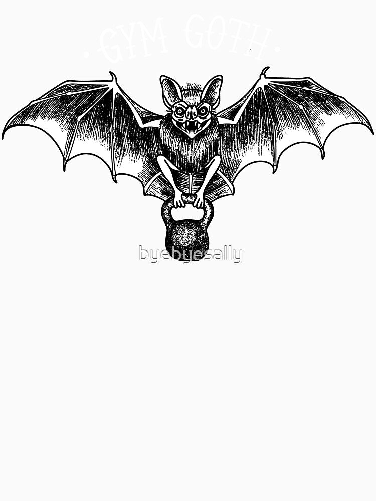 Gym Goth Bat (Black BG) by byebyesally