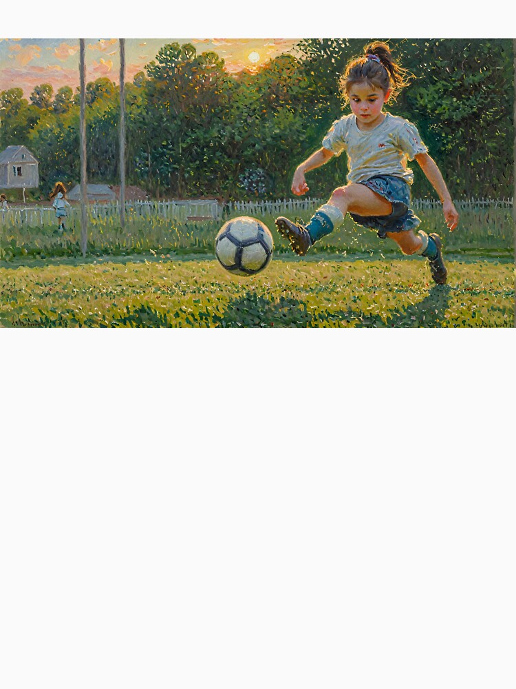 Little girl playing football by sid1802