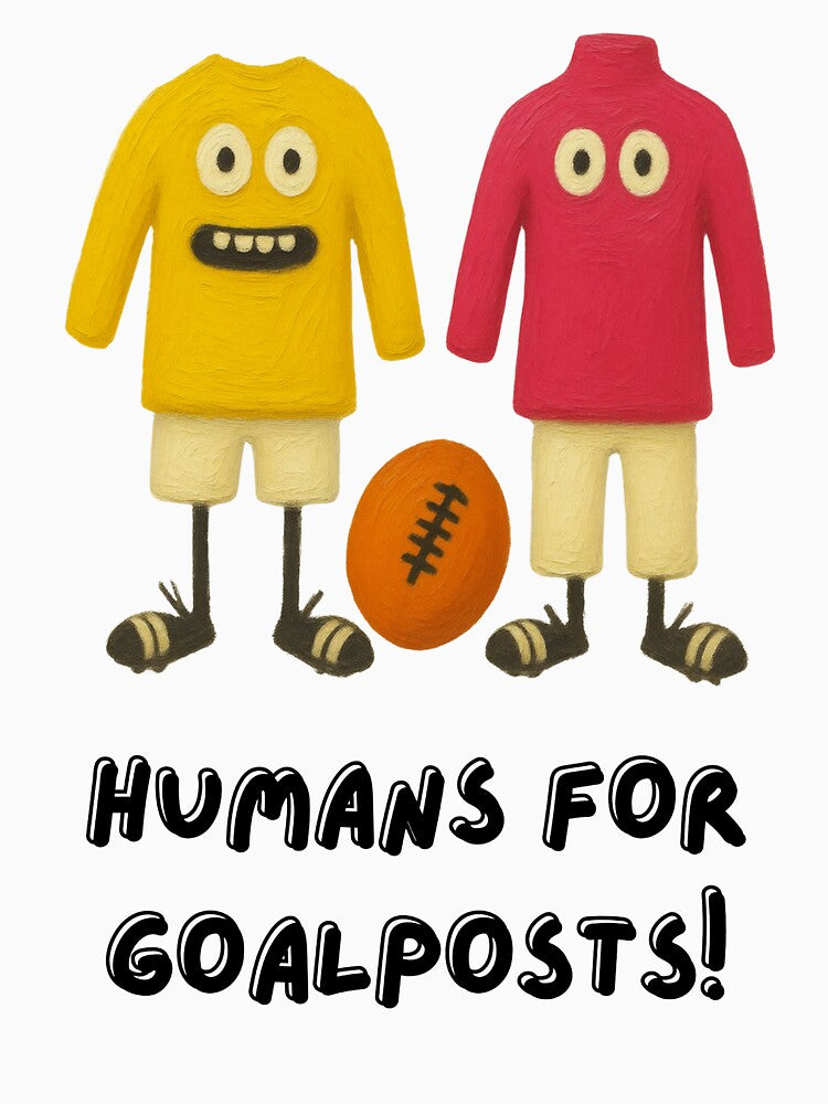 Humans for goalposts by LagoonandBeans