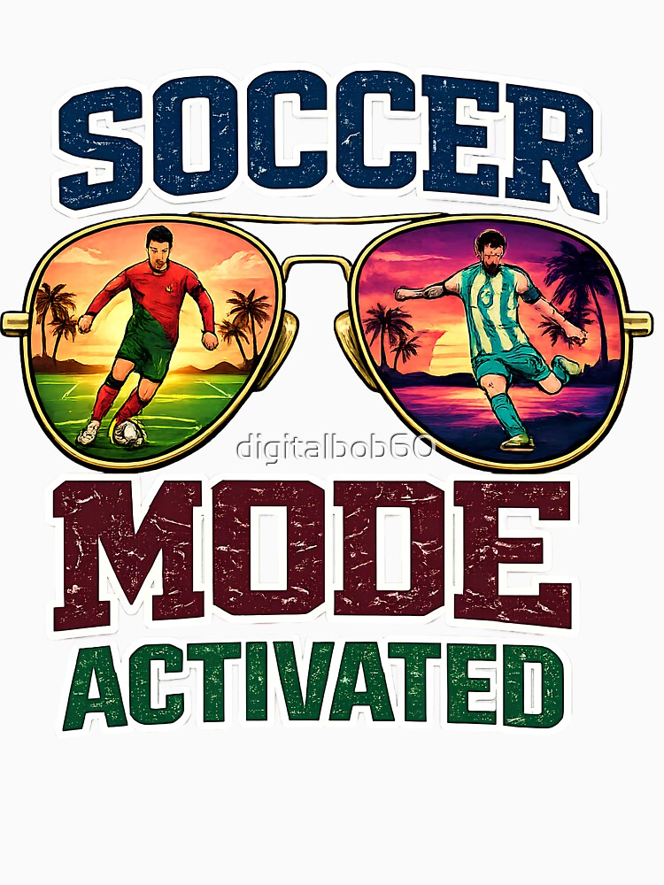 Soccer Mode Activated Retro Sunglasses Football Graphic by digitalbob60
