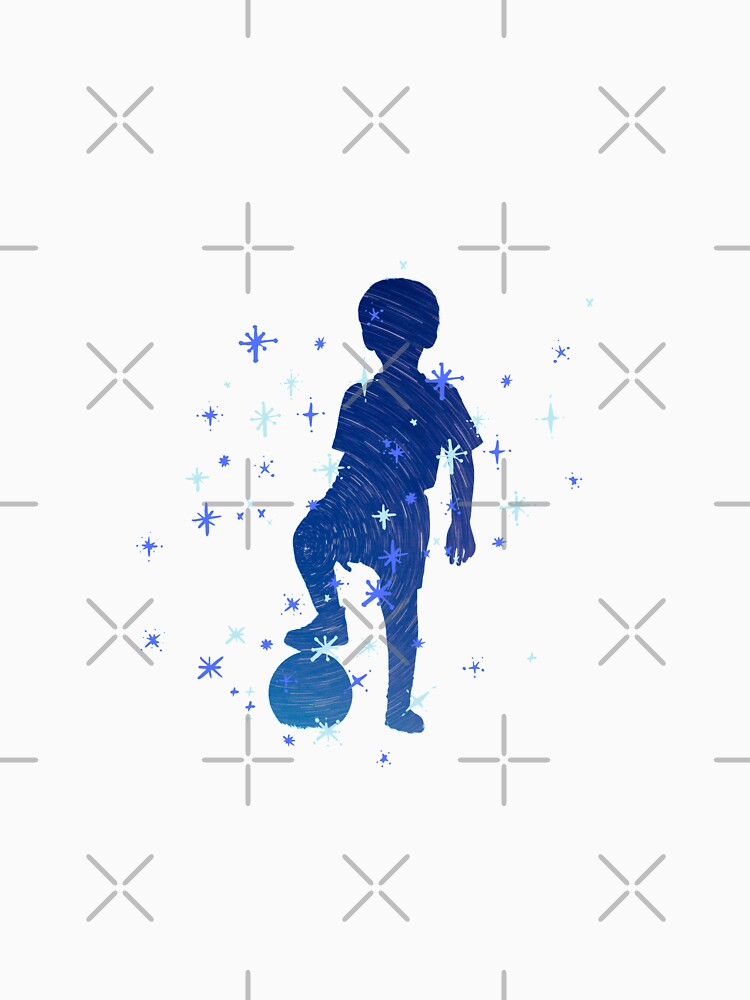 Child playing football blue stars by Chayan