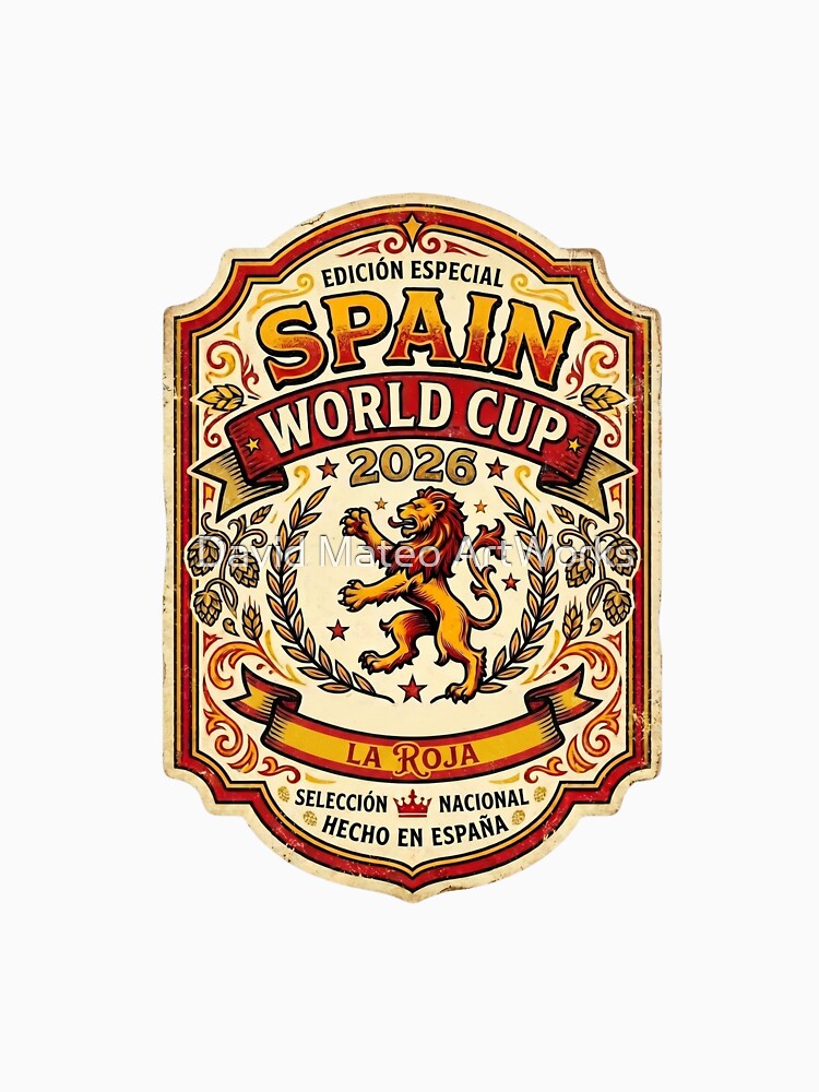 Spain World Cup 2026 — Vintage Shield La Roja Retro Style by David Mateo ArtWorks