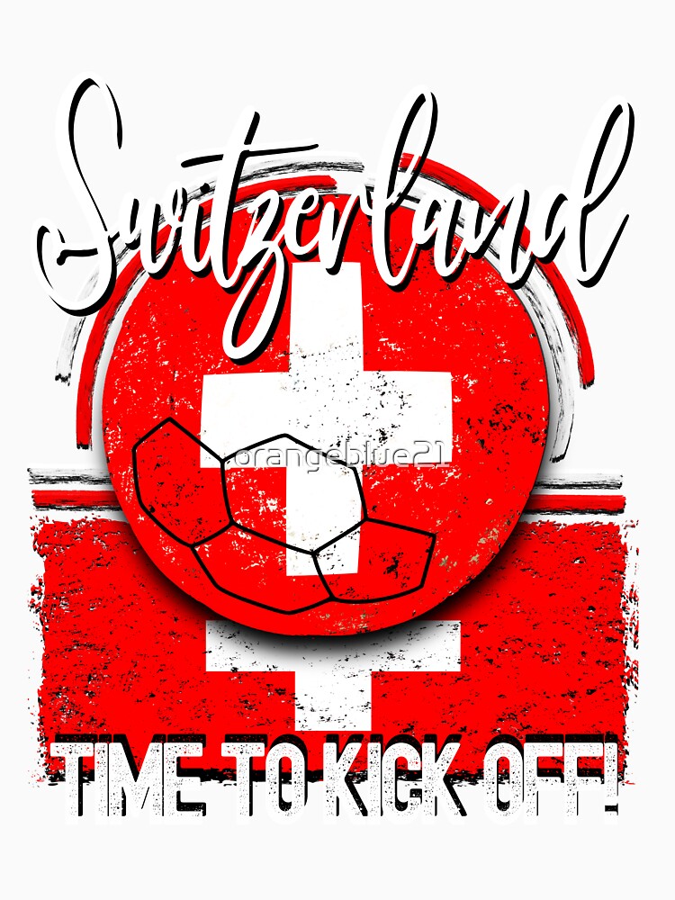 Switzerland Football Time to Kick Off, Vintage Soccer Ball by orangeblue21