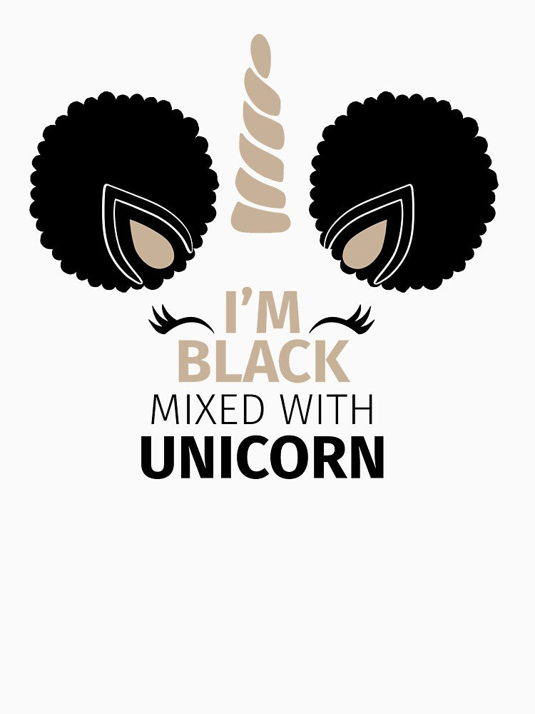 Afro Puffs Magic Unicorn - I'm Black Mixed with Unicorn by LittleBlkTees