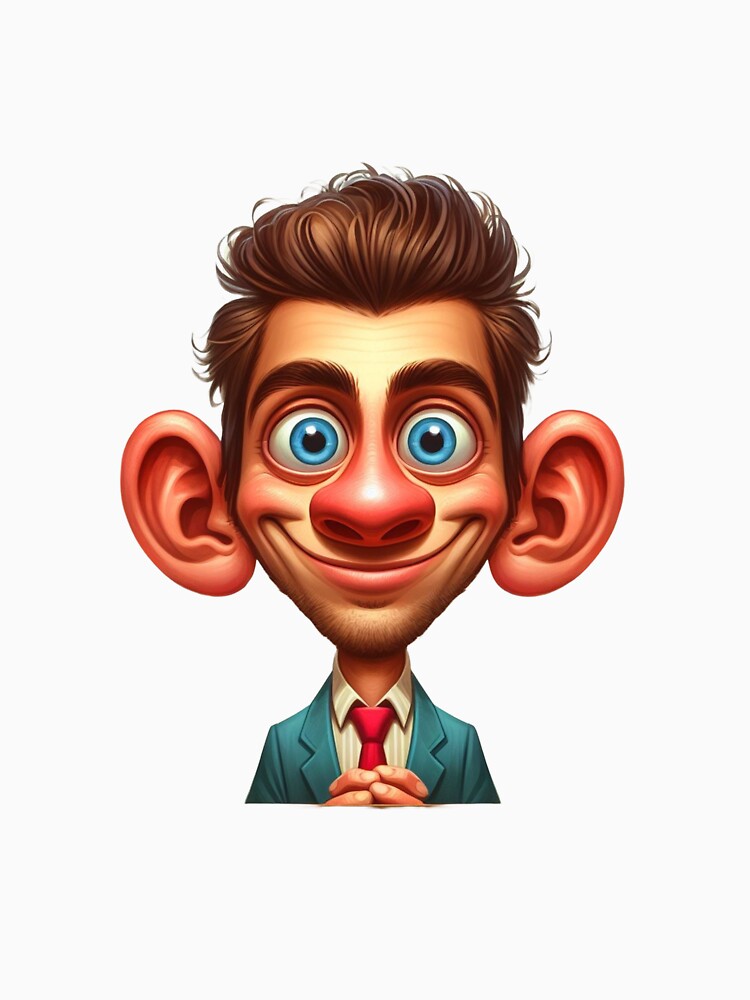 Caricature Art: Business Person with Oversized Ears by DotsAndDesigns