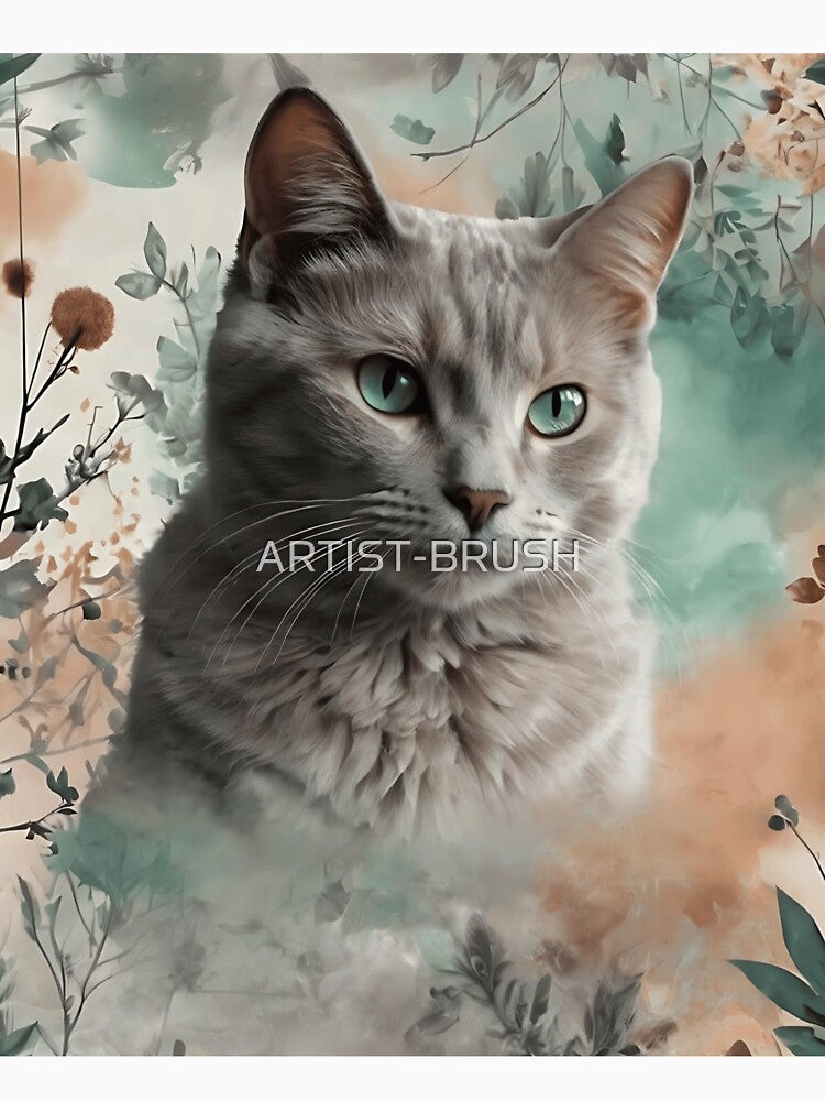 Misty Meow | Digital Art Print | Mystical Cat | AI-Generated Wall Art | Downloadable Home Decor by ARTIST-BRUSH