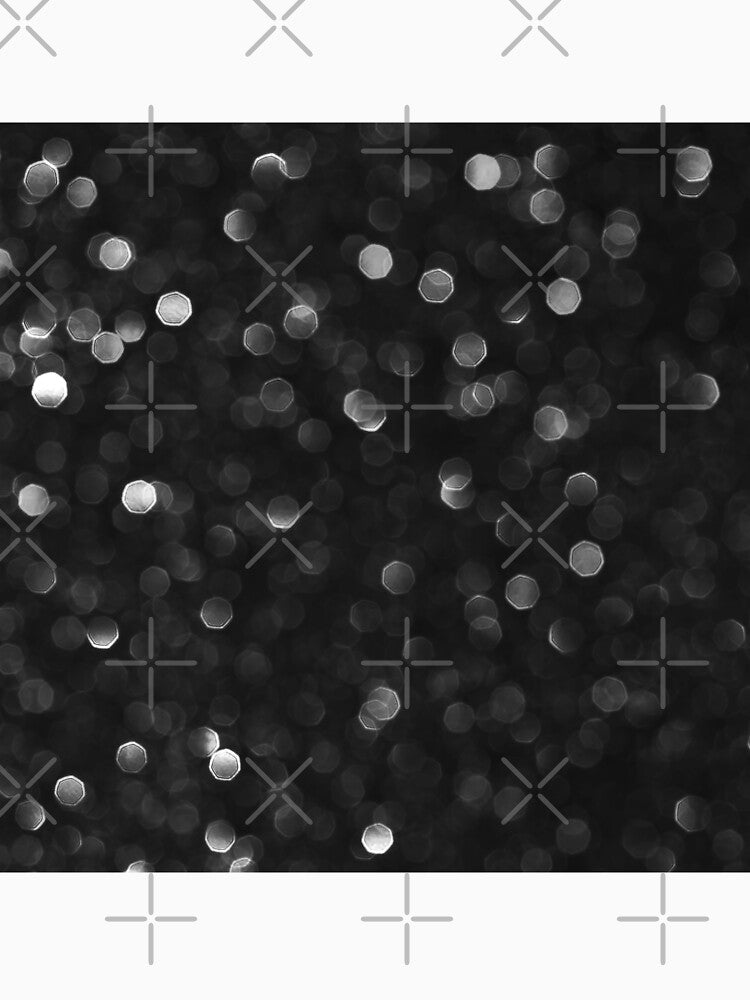 Solid Black Faux Glitter Bokeh by MysticMarble