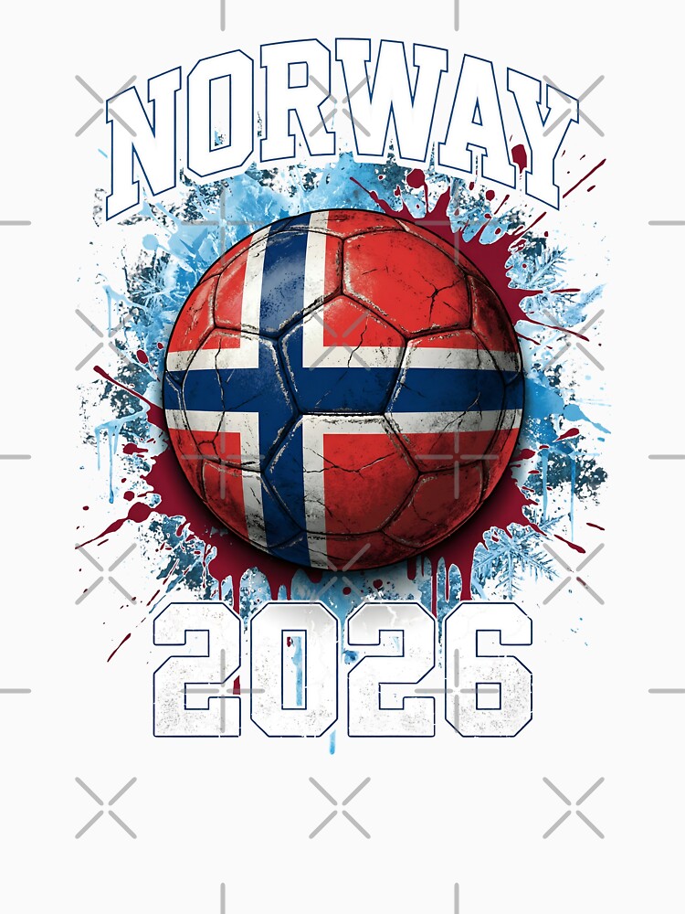 Norway 2026 Soccer - Paint Splash Flag Ball by Imaginationbeyond