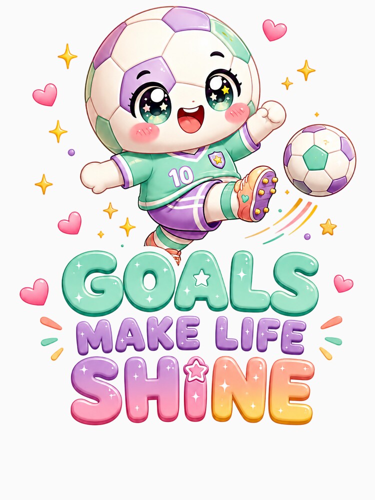 Goals Make Life Shine | Kawaii Soccer Girl Pastel Aesthetic by Dulxoz