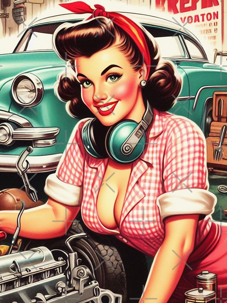 Vintage Mechanic Pin-up by PulpVintage