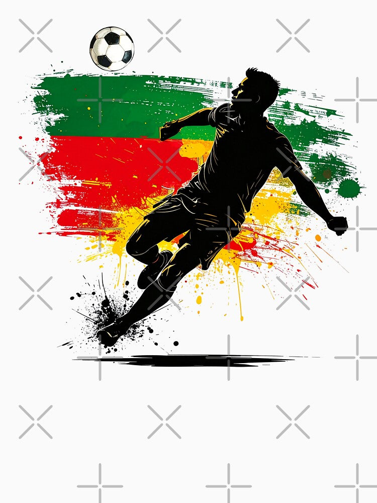 Portugal Soccer Player Art — Portuguese Football Flag Action Fan Print by icemanphotos