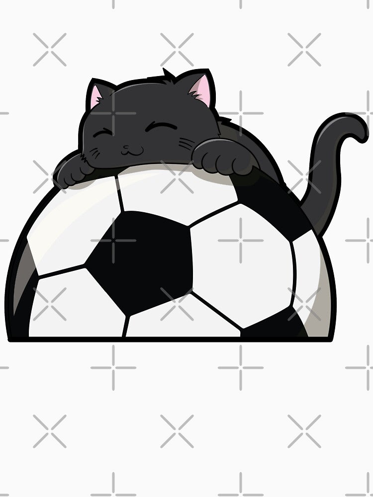 Cute Cat Hugging A Soccer Ball by kittengallery