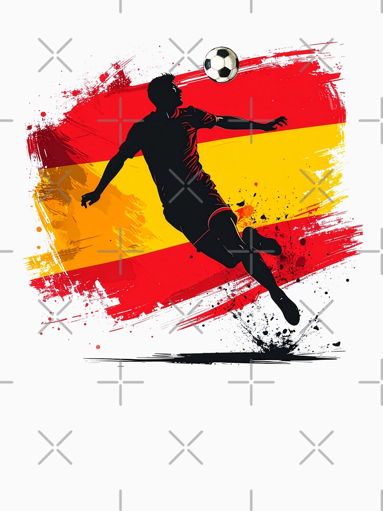 Spain Soccer Player Art — España Football Flag Action Fan Print by icemanphotos