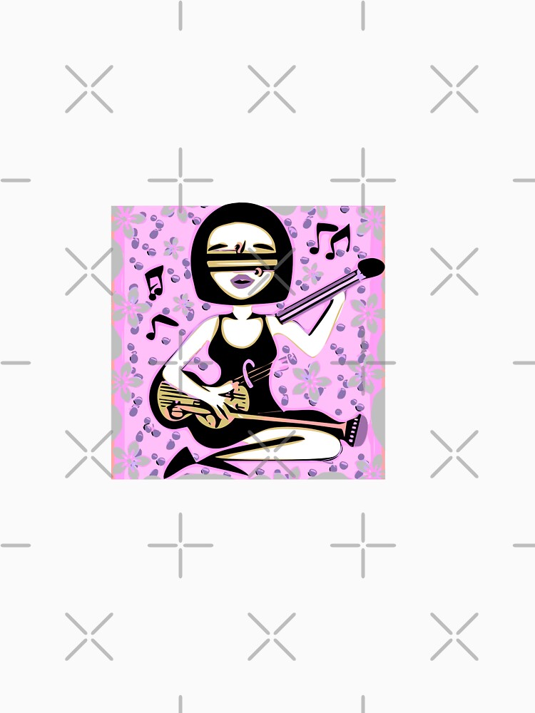 "Música Mística: Una Mujer con un Vestido Negro y Lentes Futuristas Tocando el Violín" by FunnyShopGirl