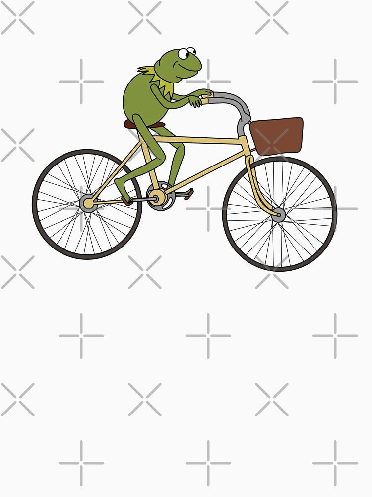 Kermit riding a bike by laurelizabethd