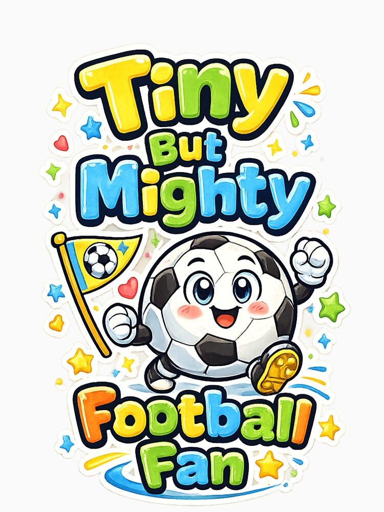 Tiny But Mighty Football Fan Cute Kids Soccer T-Shirt by ArthUpscale