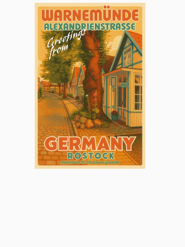 Greetings from ROSTOCK /WARNEMÜNDE - ALEXANDRIENSTRASSE - Retro Vintage Design by Earth Celebration Designs