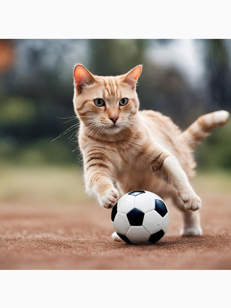 cat playing football by pig2u