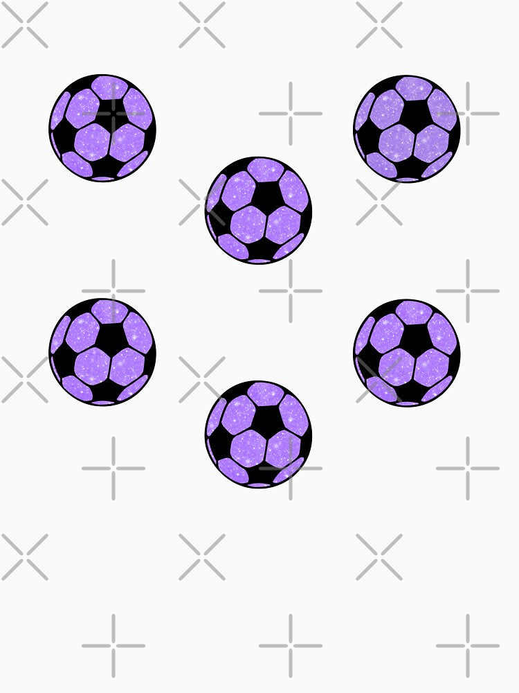 Purple Preppy Glitter Soccer Ball Set Pack by wonderxwander
