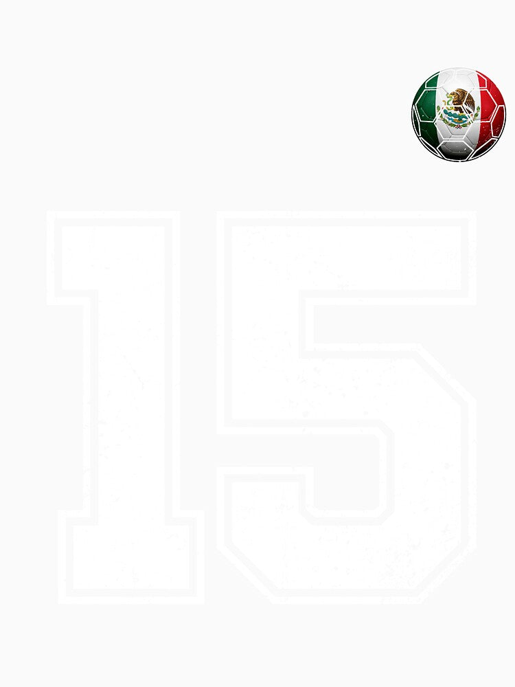 Number 15 Mexico Flag Football Fan by BernoNickel