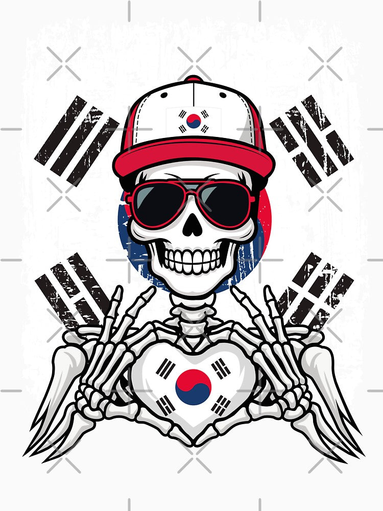 South Korea  Pride Skeleton Art Tee by Colorful Designs