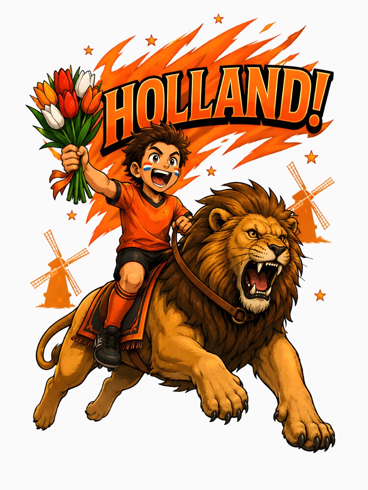 Netherlands Lion Football Fan T-Shirt by Drofted