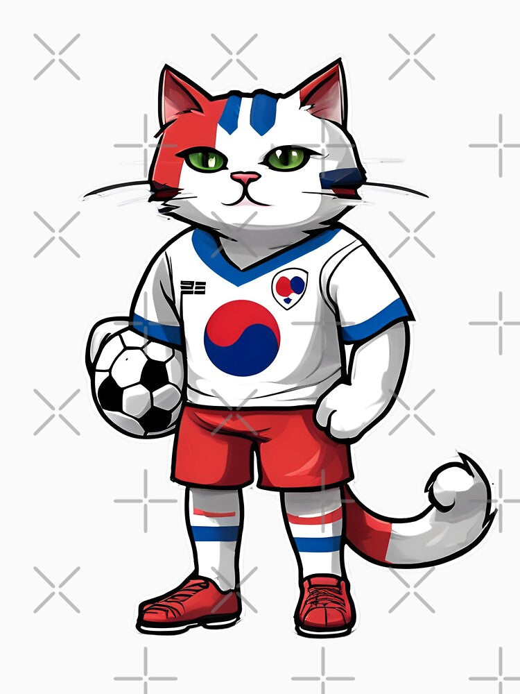 SOUTH KOREA Sports Team: a Cat wearing colours of Korean Flag D20 by PerfectDay2Play