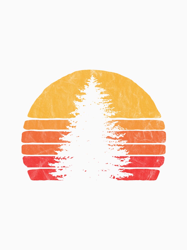 Solitary Pine Tree Sun - Vintage Retro Outdoor Graphic by TomAScott27