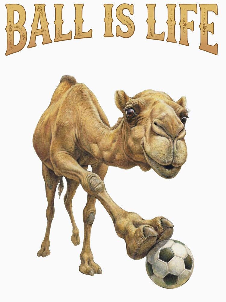 Funny Camel Soccer Player - Ball is Life 3D Animal by JaylArtStore