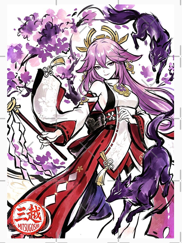 Yae Miko Sumi-e by Mitsugoshi