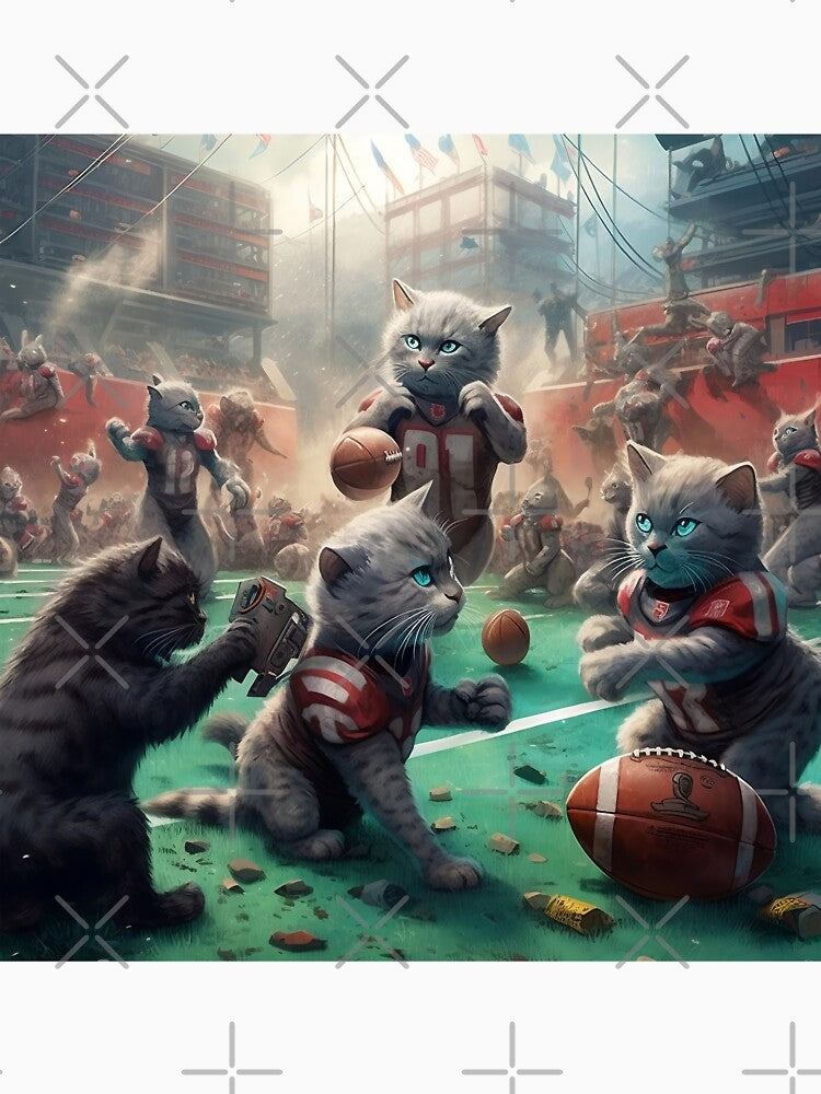 Blue Cats on the Football Pitch by BDMeow