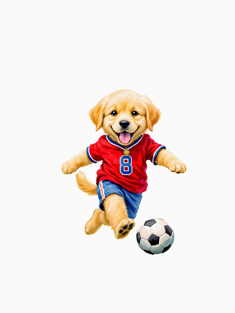 Golden retriever play soccer by Kedspicedesign