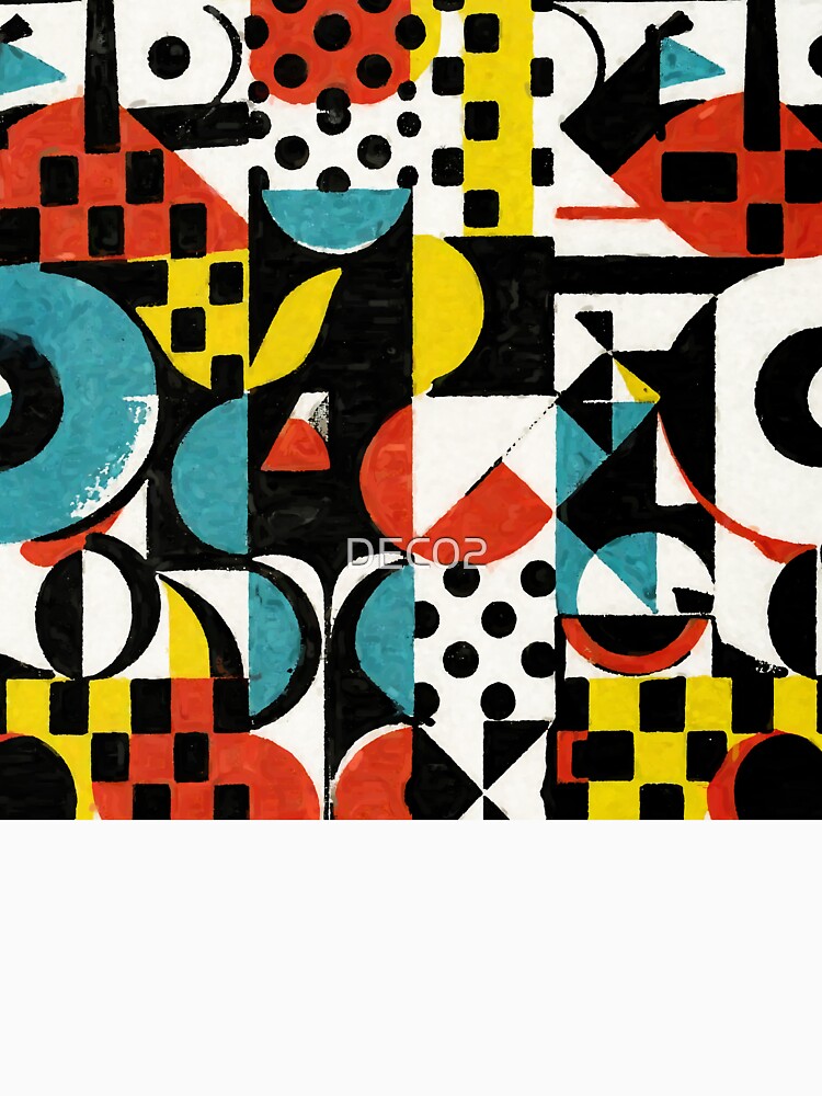 Mid-Century Modern Bauhaus Grunge Style Abstract Design by DEC02