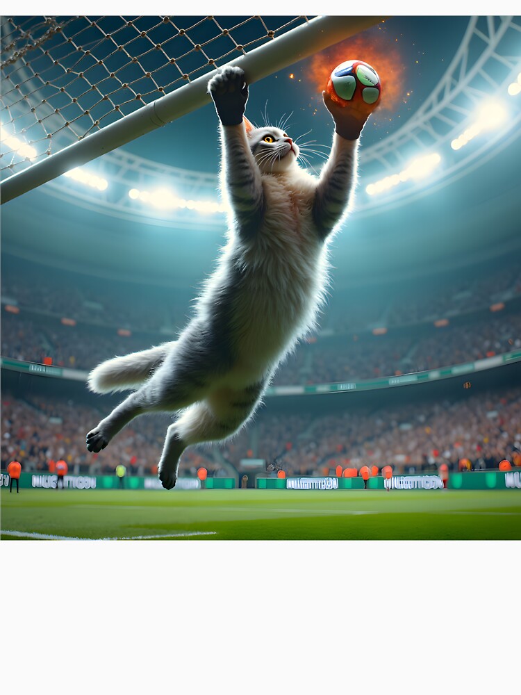 Feline Football Star: Fluffy White Cat Saves Penalty Kick in World Cup 2026 by Creative-RE