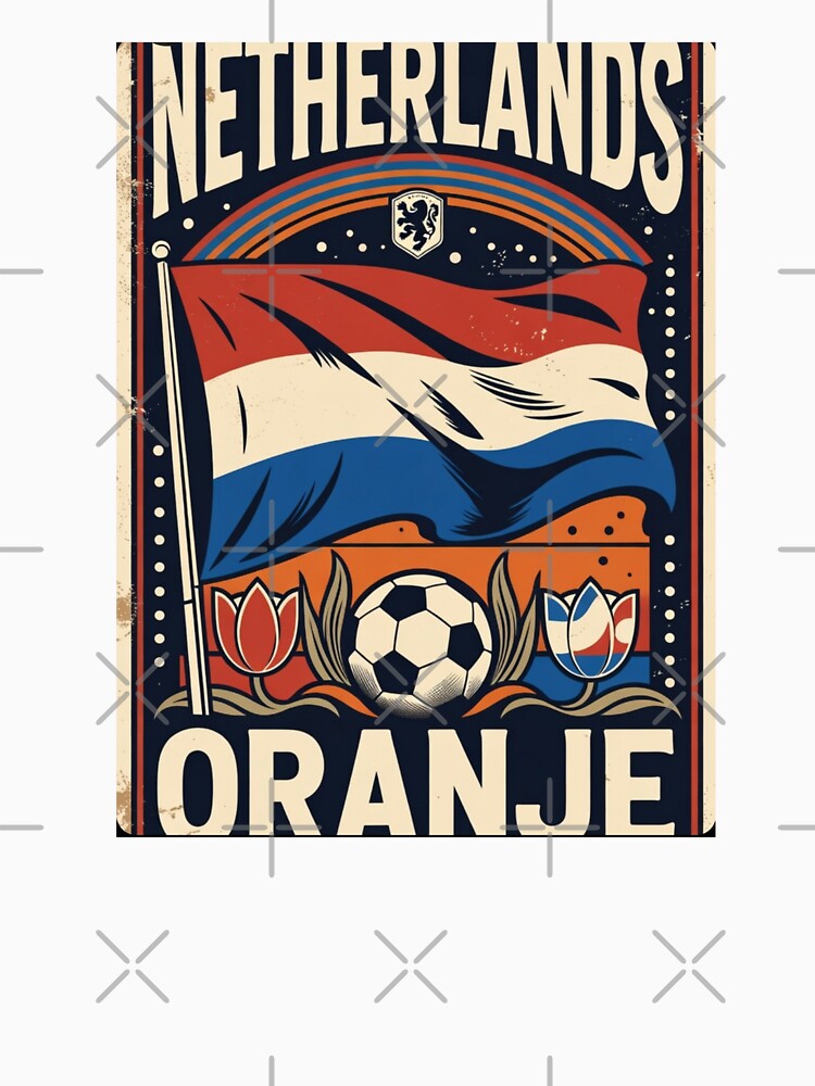 Netherlands Oranje Retro Soccer Poster | Vintage World Cup Football Art by Nexus Space
