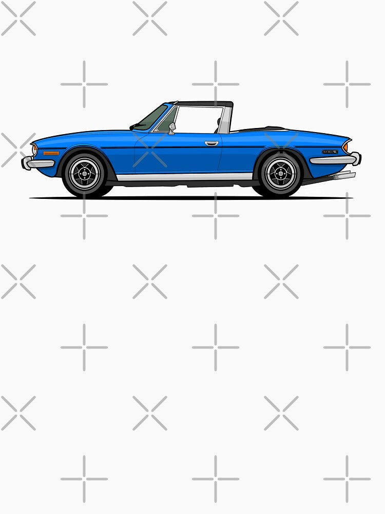 Triumph Stag Single Illustration - Blue by RJWautographics