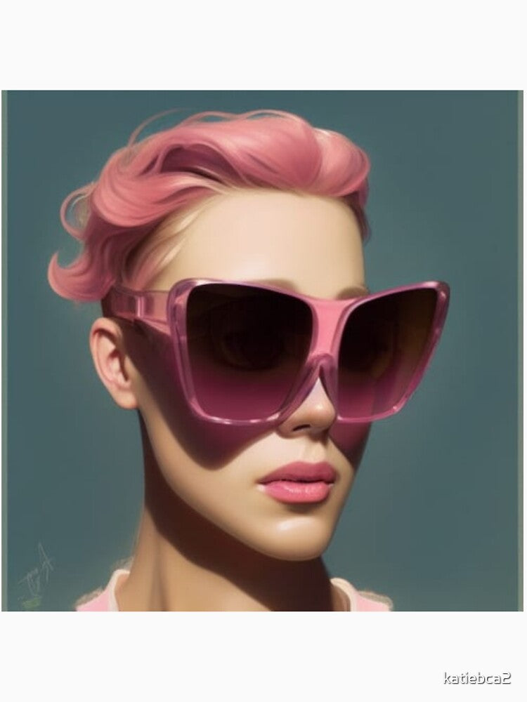 Portrait of Woman with Large Pink Sunglasses by katiebca2