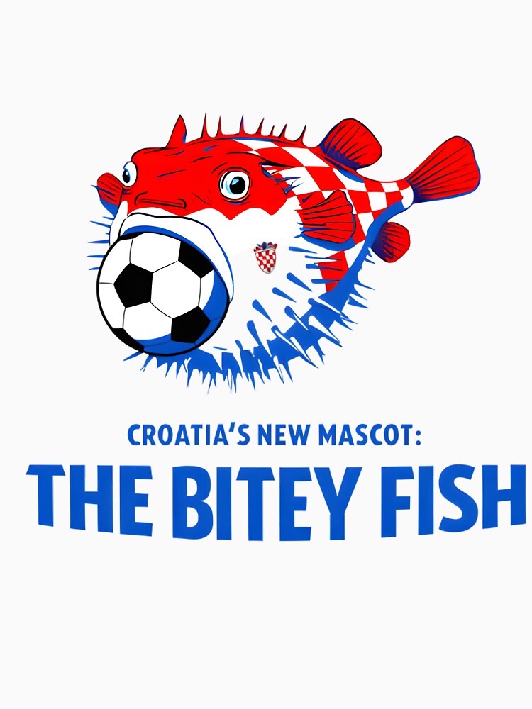 Croatia Football Mascot - The Bitey Fish Pufferfish Soccer Design by AnnDesignStudio