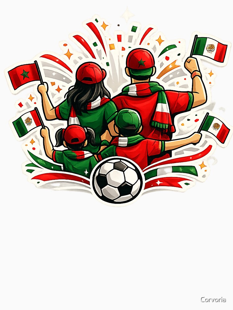 Morocco Mexico Soccer Family Fan by Corvoria