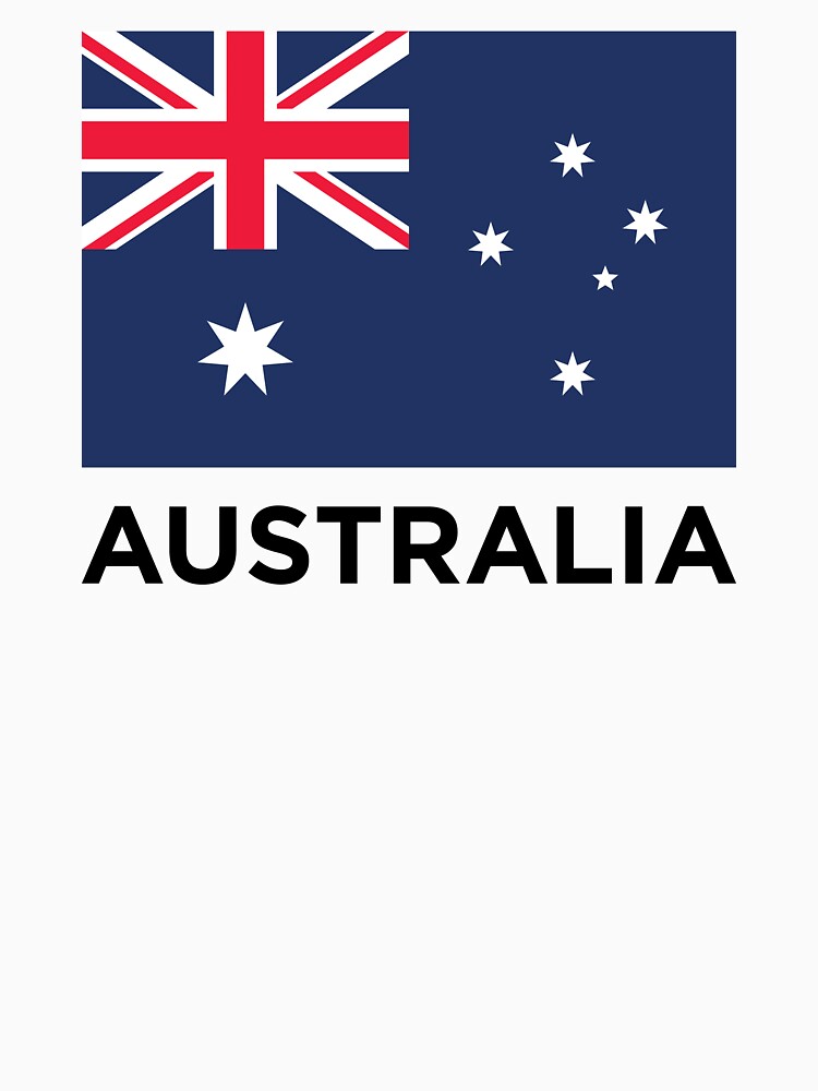 Australia Flag With Text (On White) by STUDIO-72